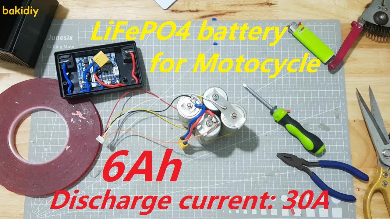 DIY 12V 6Ah LiFePO4 Battery For Motorcycle - Great replacement for lead-acid batteries