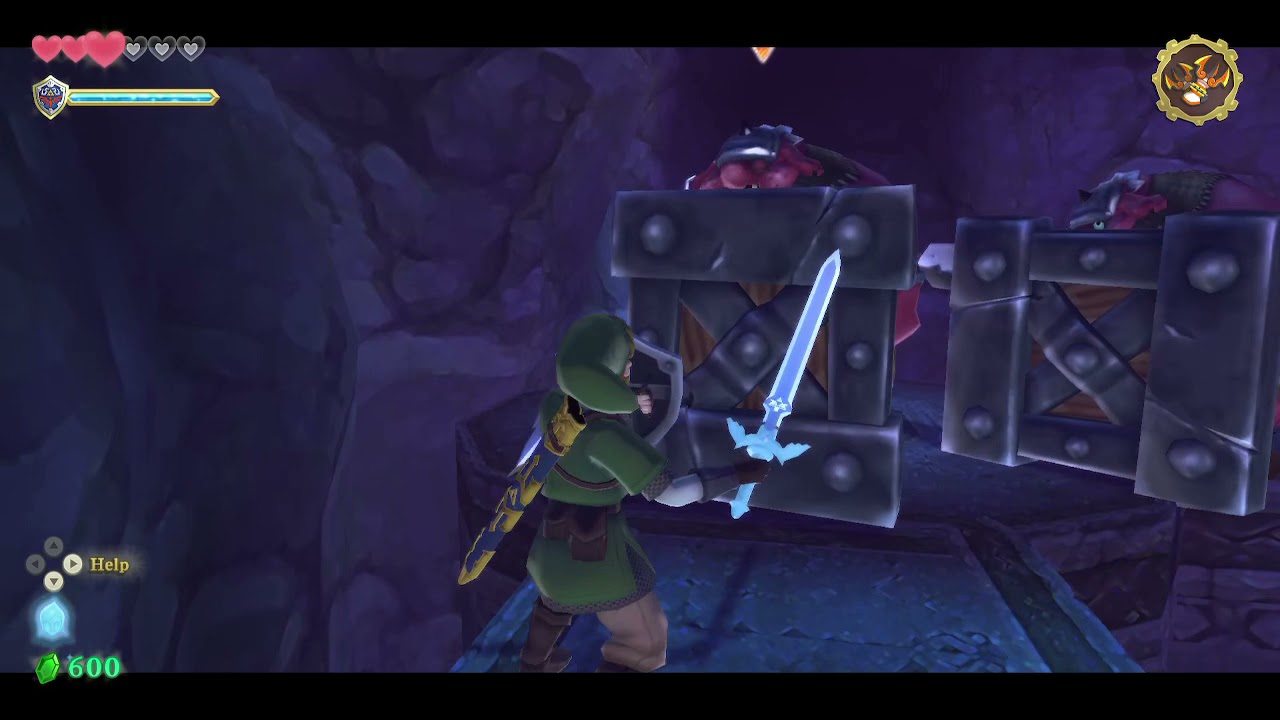 Metal Shield Moblin gets backhanded and dies (Skyward Sword HD)