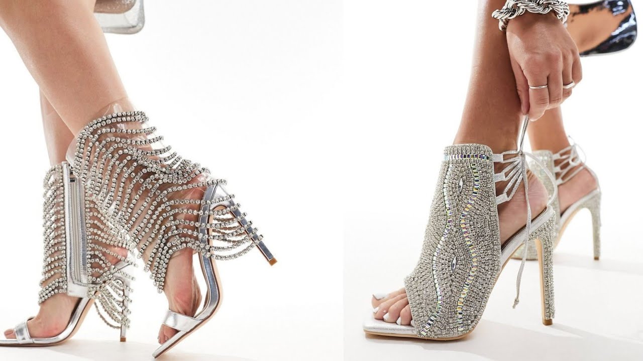 rhinestone heels | stiletto heels | high heels | trendy footwear collection | platform | mules
