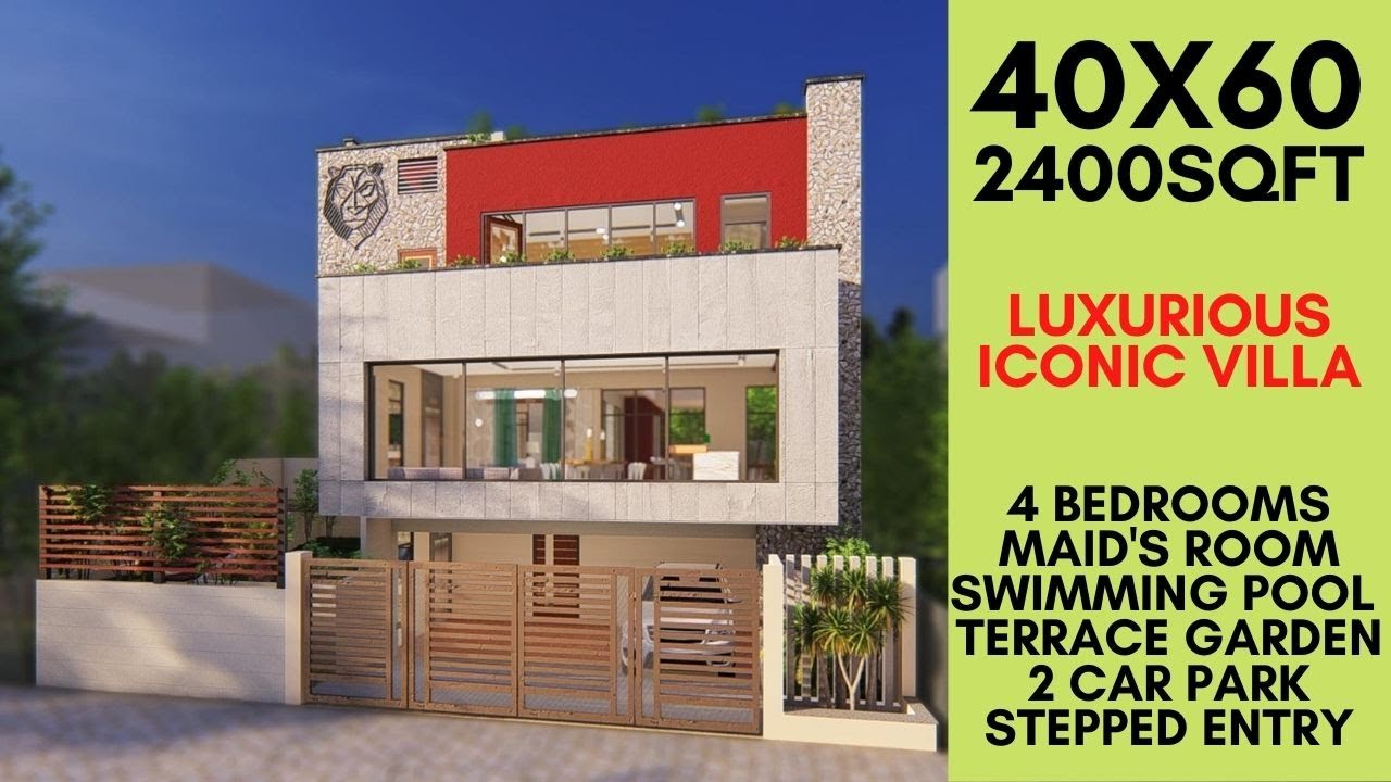 Роскошный дом 40x60 футов | Частная курортная вилла с бассейном | ID-058