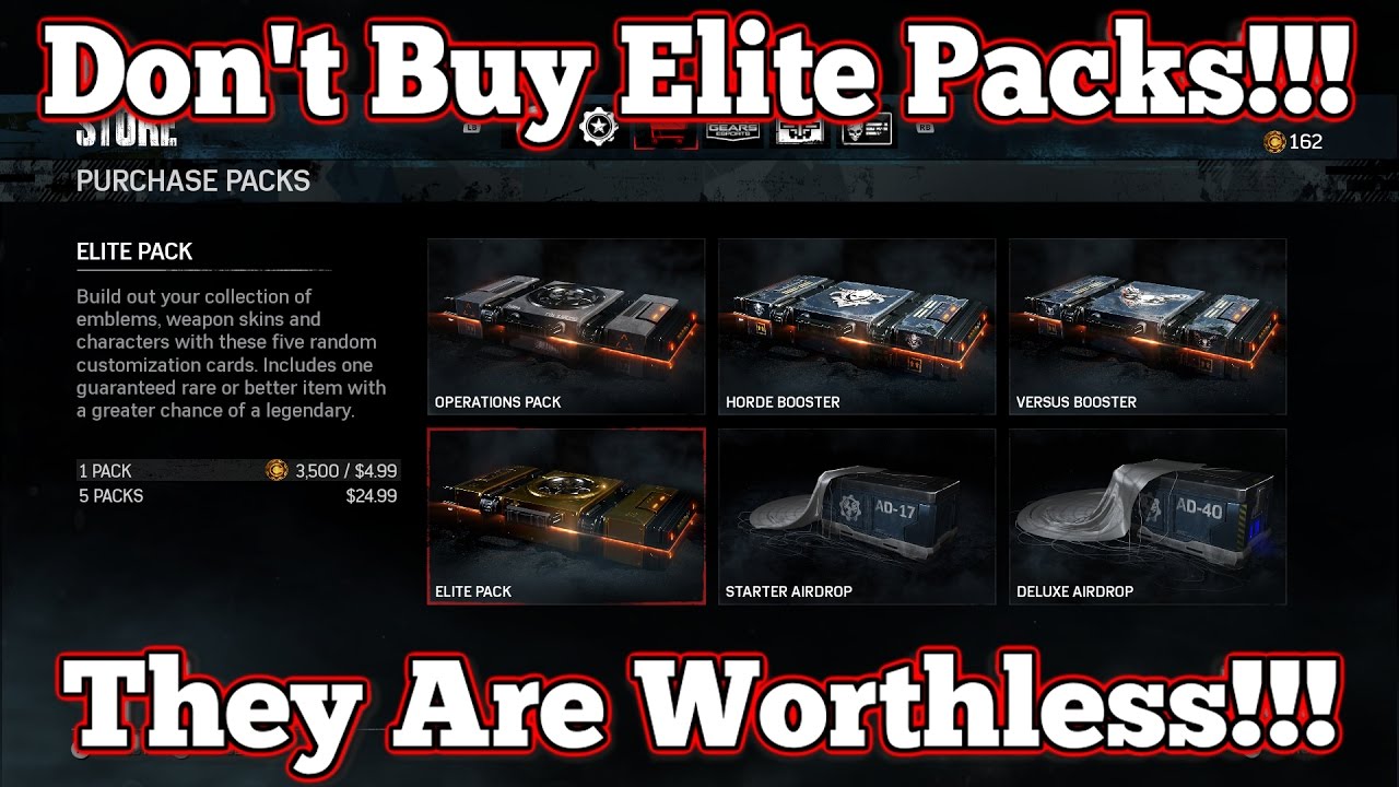 Gears of War 4 : DON'T BUY ELITE PACKS!!! : THEY ARE WORTHLESS!!!
