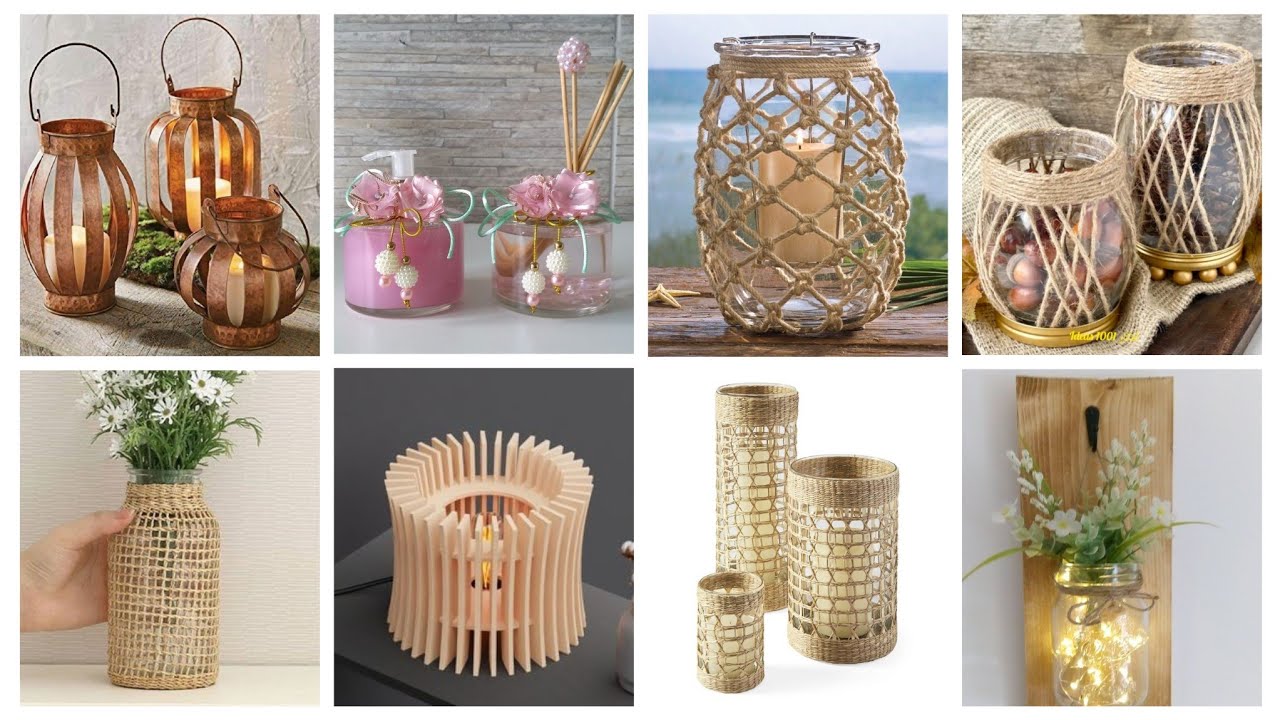 أفكار 💡 عندك برطمانات اصنعي اجمل ديكورات لبيتك بأقل تكلفة اصنعيها بنفسك #diy #craft #ideas #