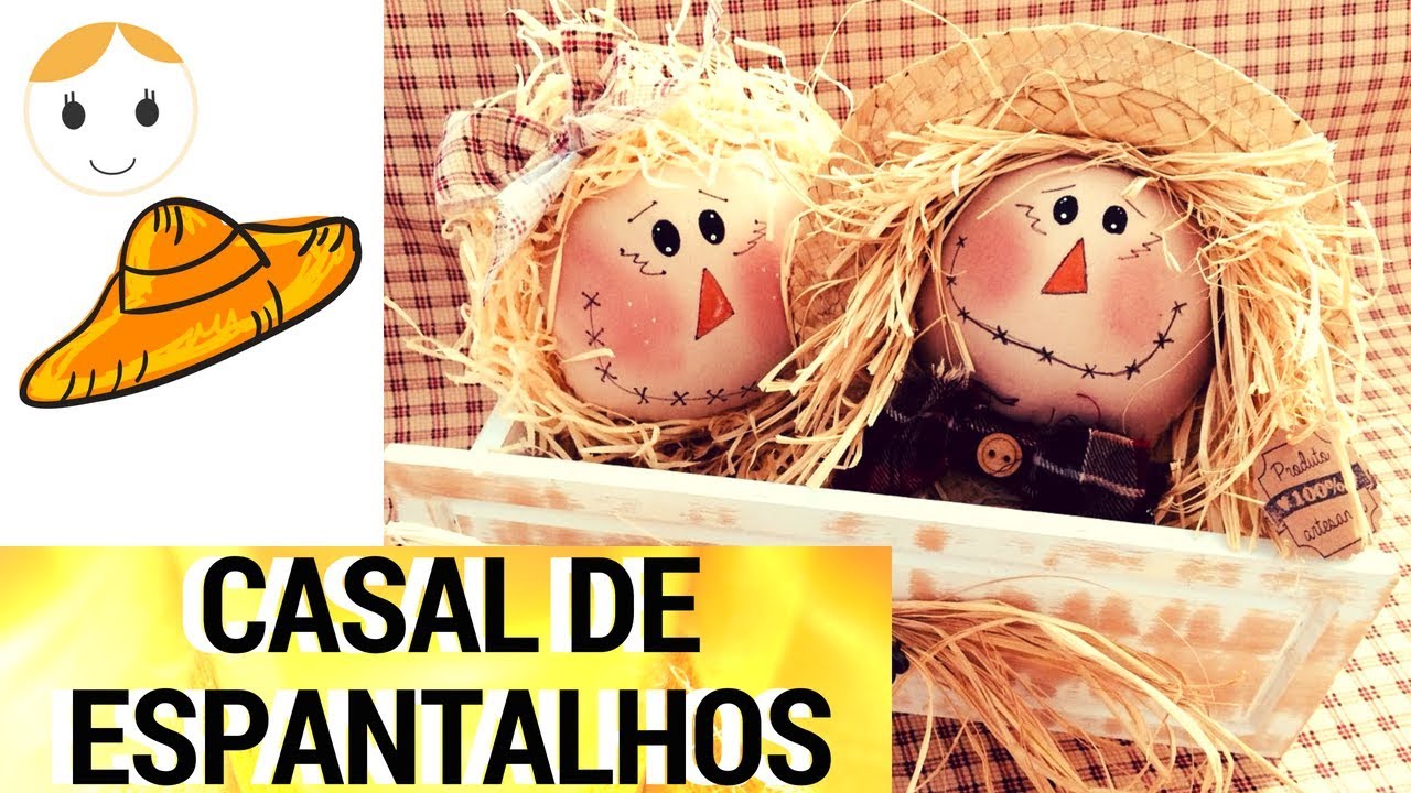 COMO FAZER CASAL DE ESPANTALHOS DE ENFEITE | Drica TV