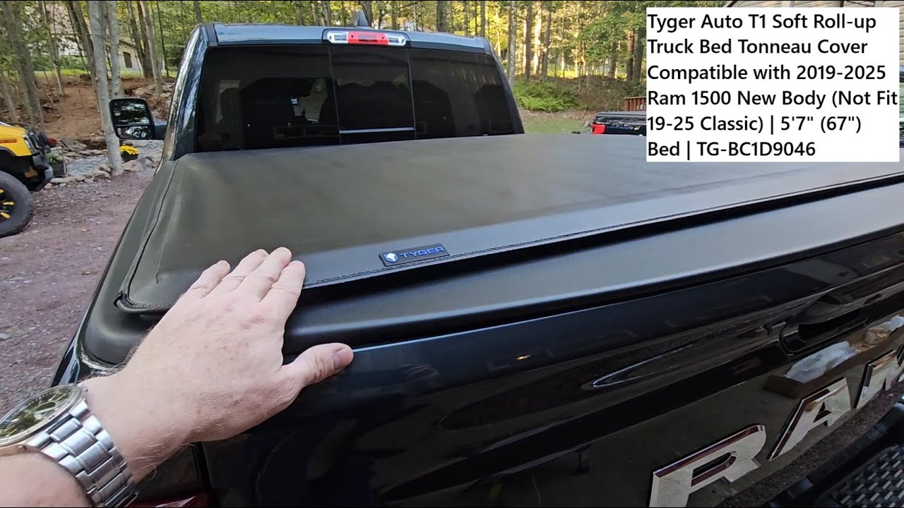 Tyger Auto T1 Soft Roll-up Truck Bed Tonneau Cover Compatible with 2019-2025 Ram 1500 New Body