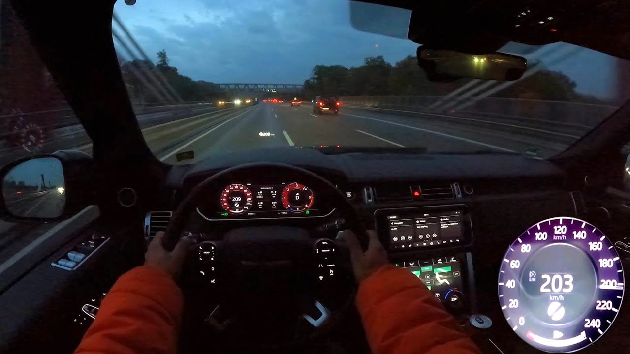 2021 RANGE ROVER D350 AUTOBIOGRAPHY 350 PS NIGHT POV AUTOBAHN DRIVE A6 KAISERSLAUTERN (60 FPS)