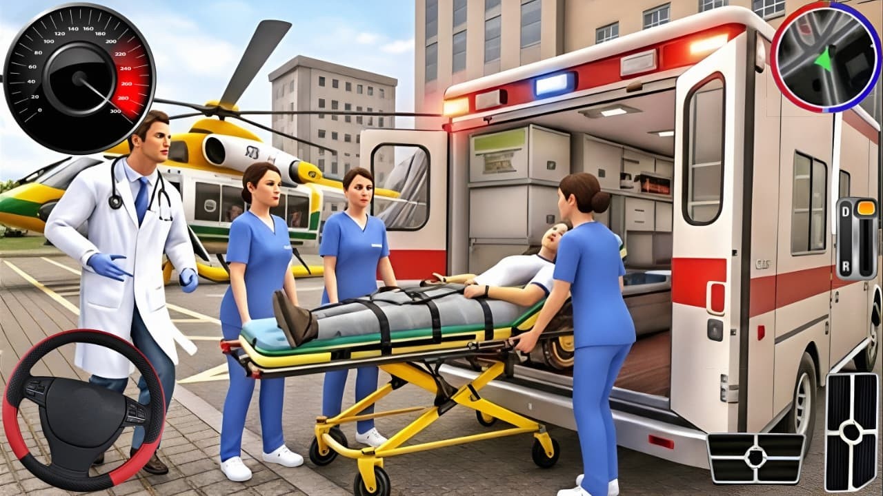 Ambulance City Rescue Simulator - 911 US Emergency Ambulance Driving 3D : Android Gameplay