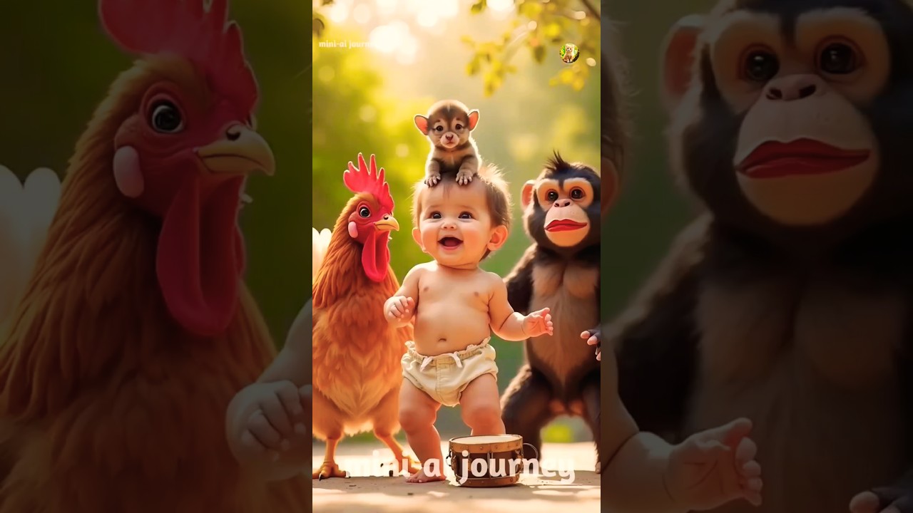 Epic non-stop animals dance 🔥 #chicken #comedy #pets #funny #shorts #chickendance #monkey #baby #ai