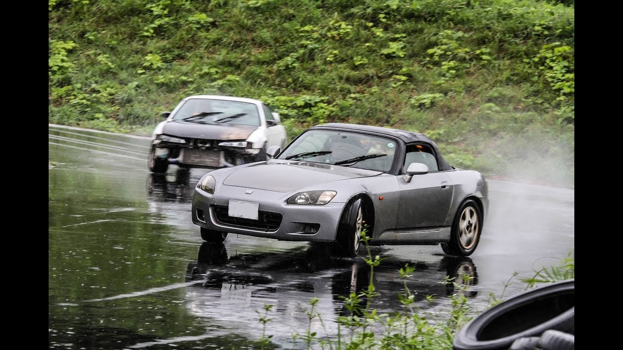 久しぶりのノーマルs2000ドリフト!!10年ぶりのサザンサーキットはフランス人と^^  stock s2000 wet drift !! with French guys^^