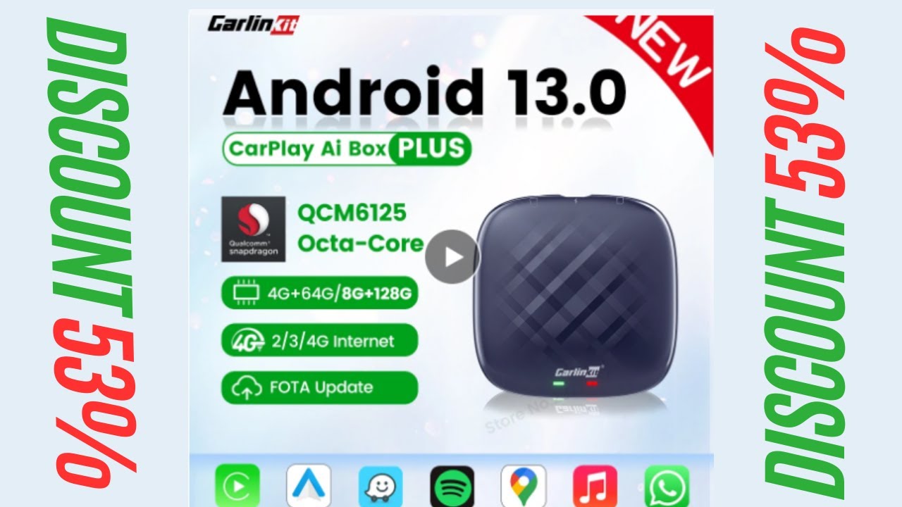 CarlinKit CarPlay Ai TV Box Android 13 QCM6125 Wireless CarPlay Android Auto Apple Car Play