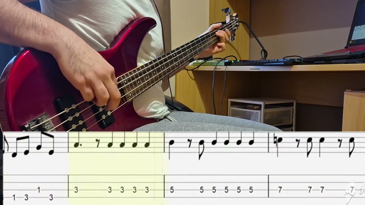 Dire Straits - Money For Nothing Bass Cover By Geri Barnabás + TAB