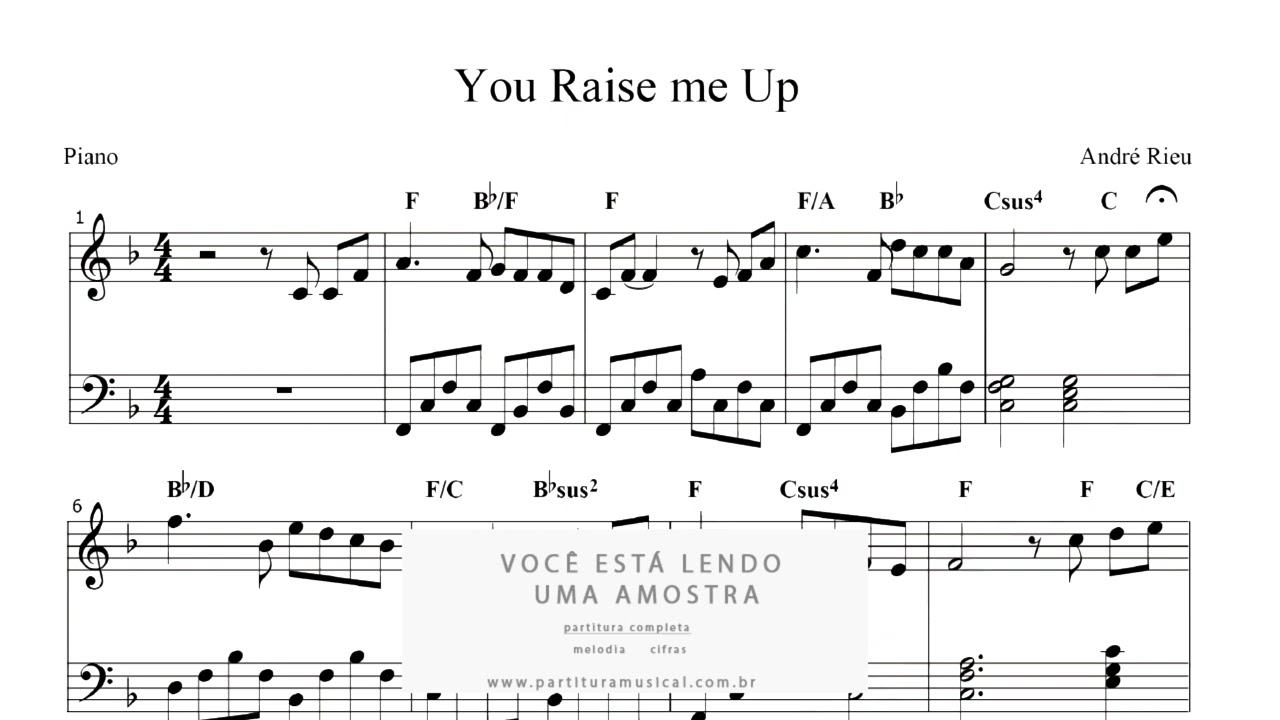 You Raise me Up (Piano) - Partitura