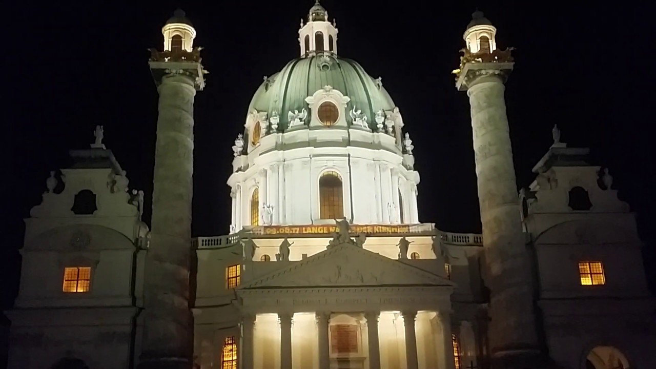 Vienna Karlskirche at night [4K] (Wiedeń nocą)