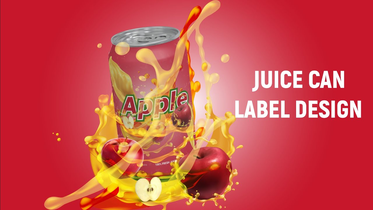 Product Label Design Illustrator Tutorial - How to Juice Can Label and Package Design Logo Design