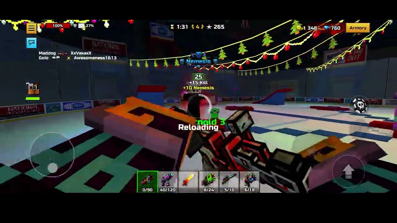 Pixel Gun 3D Christmas stadium tournament again ￼