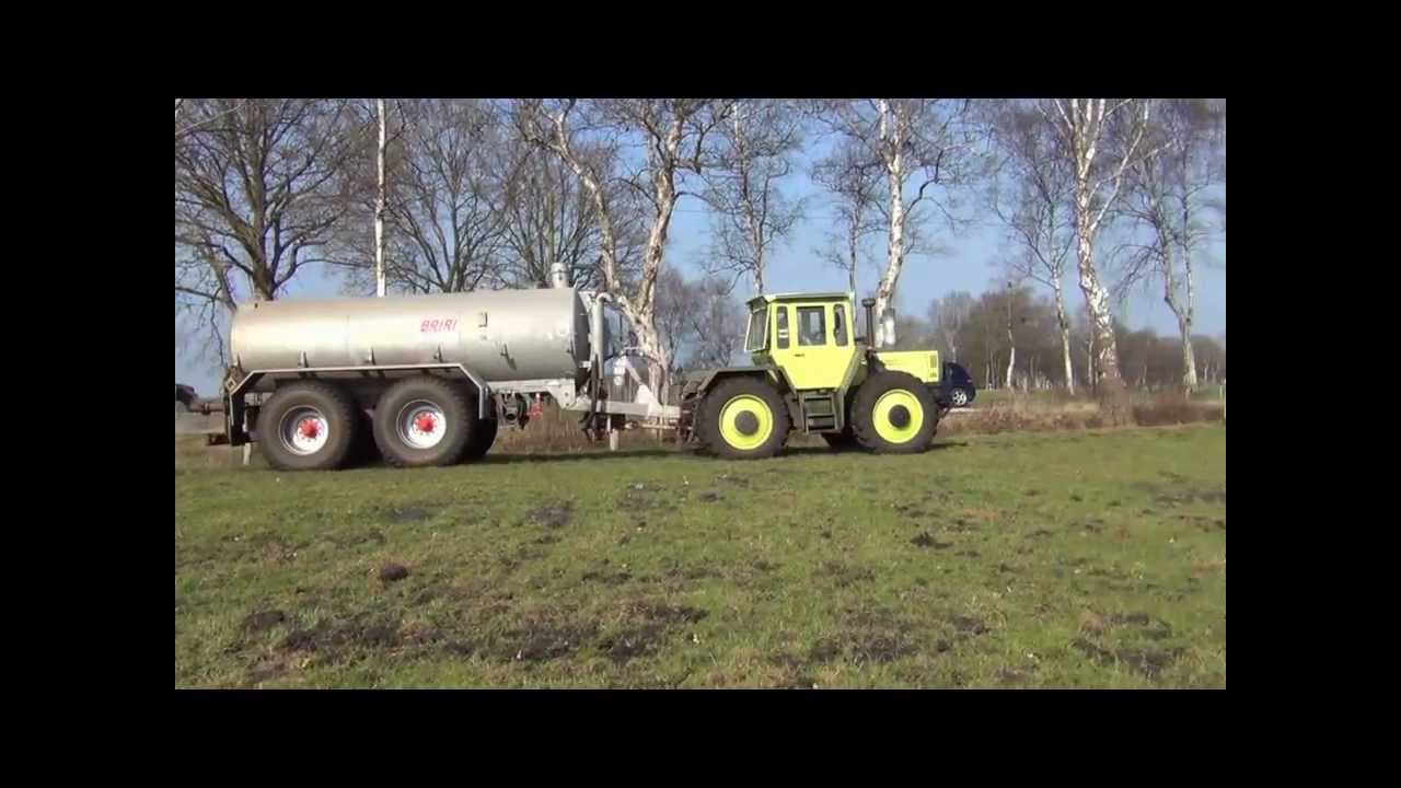 MB-Trac 1300 beim Güllefahren 2012