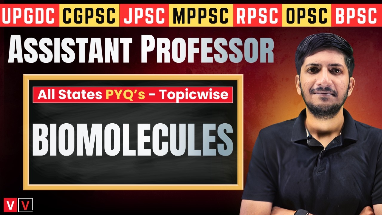 Biomolecules 34 🔥 Assistant Professor Chemistry 🎯 Topic wise PYQ Series (All States)