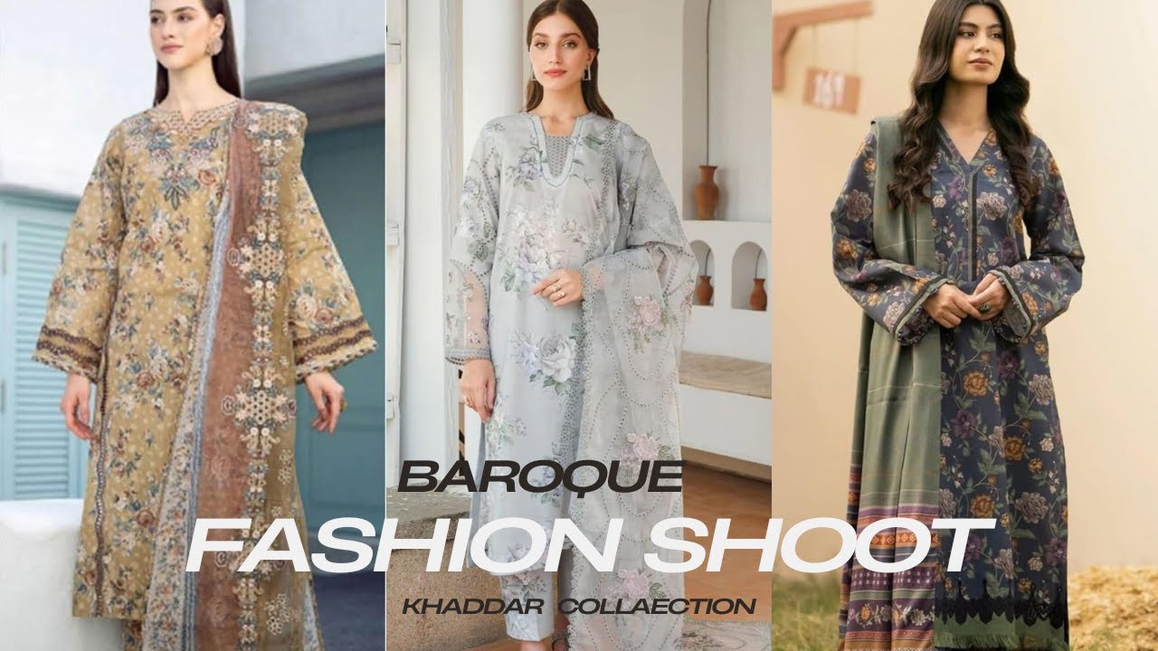 Baroque Khaddar Digital Print Allover Volume 3Pc | Elegant Winter Wear Collection 2024 | #nebulix
