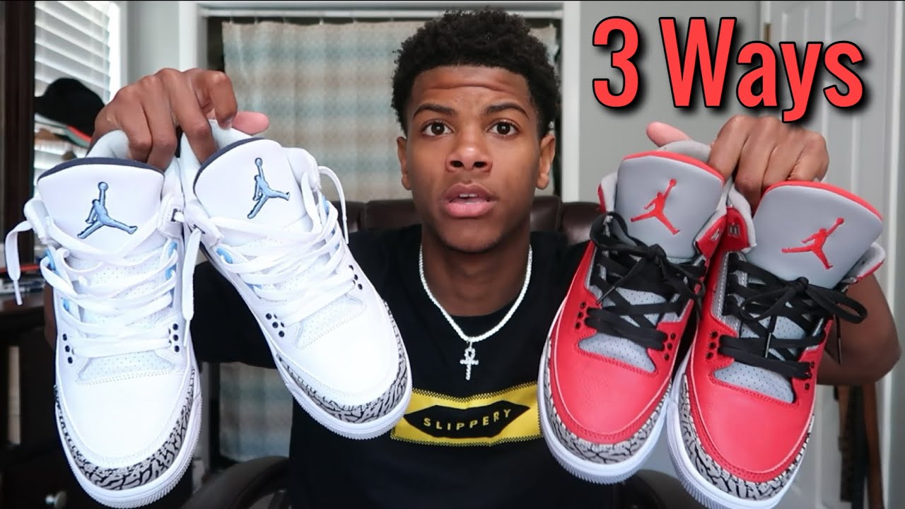 КАК ЗАШНУРОВАТЬ КРОССОВКИ JORDAN 3!! (3 ЛУЧШИХ СПОСОБА!!) 🔥