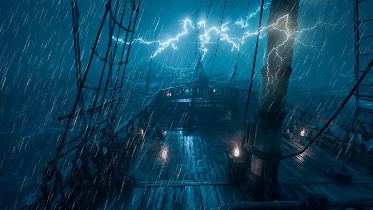 🌧️ Heavy Rain and Thunder Sounds | Ocean Night for Instant Relaxation and Deep Sleep