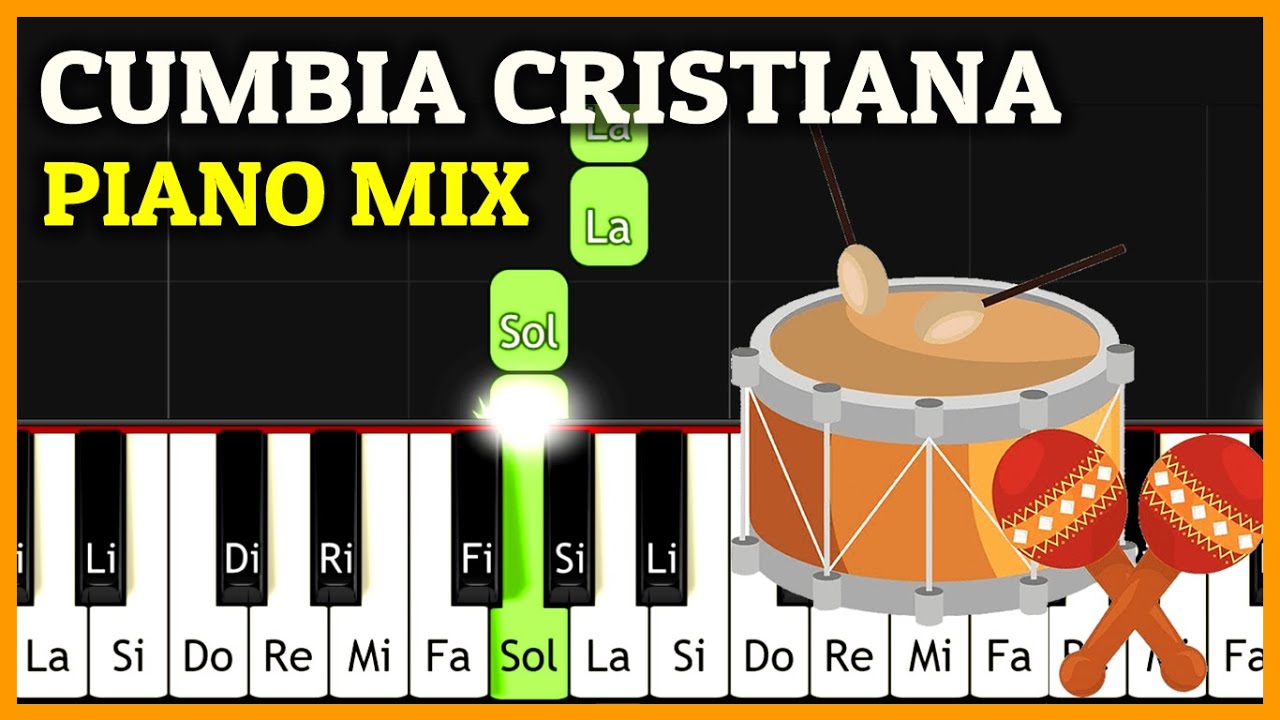 MIX CUMBIA CRISTIANA Alegre Piano Tutorial // El Espiritu Santo Ya llegó Coro