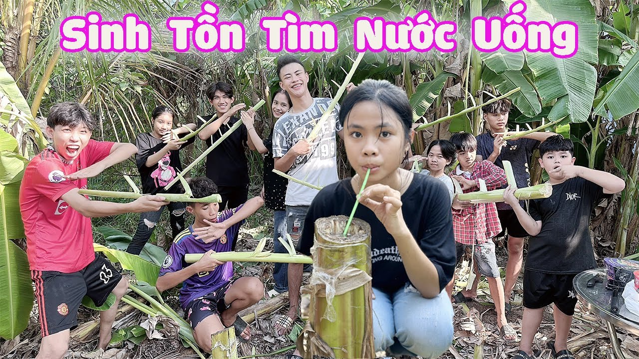 Thử Thách Sinh Tồn Trong Vườn Chuối Tự Tìm Nước Uống 