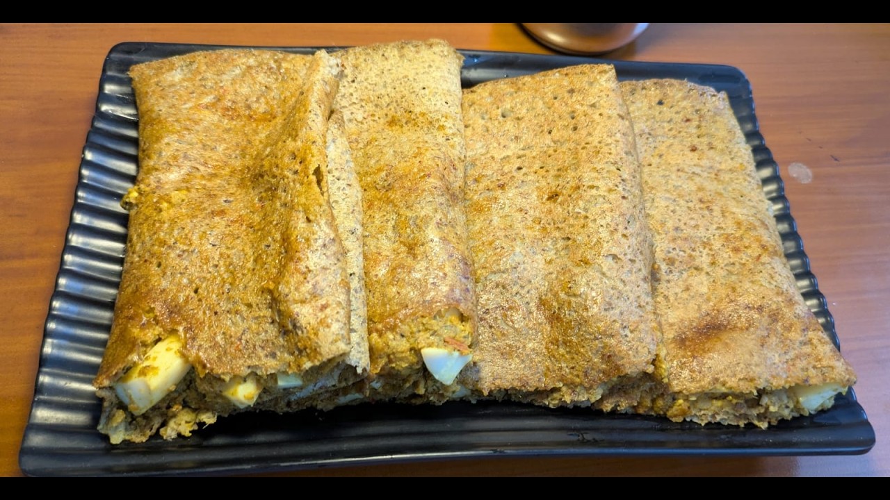 Multigrain Dosa with Egg Masala