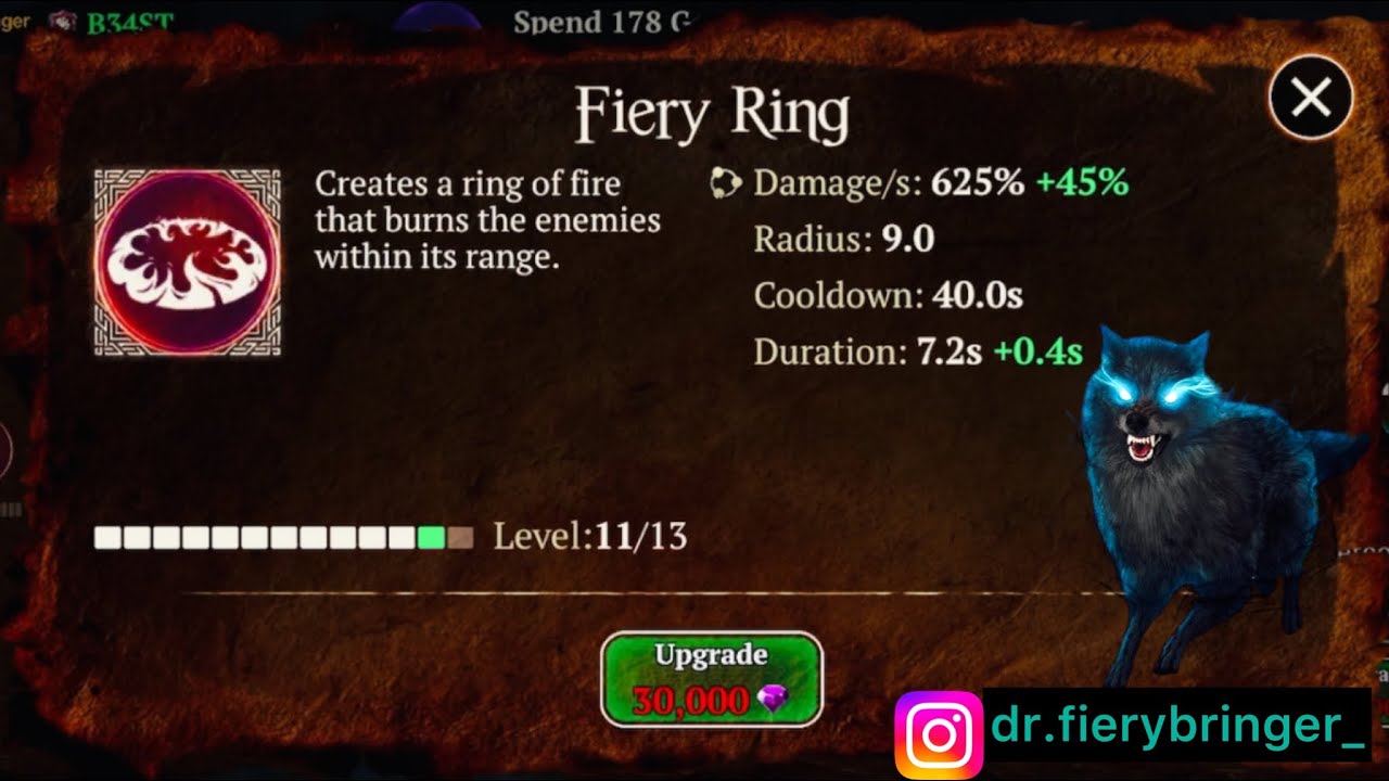 The Wolf-|| Spending 21000 gems || Upgrading Fiery ring to level 11th ||The Wolf Online Simulator 🐺