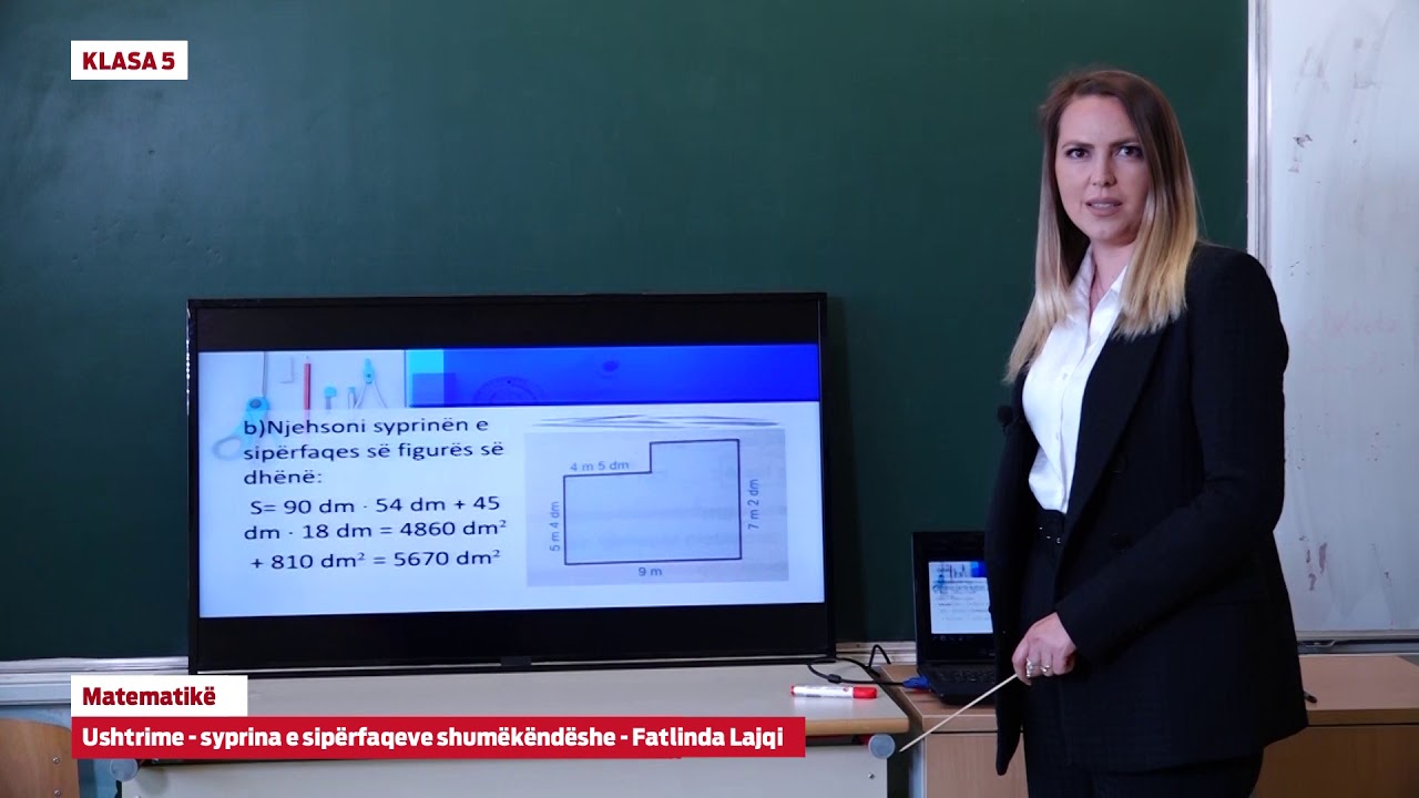 e Mesimi Klasa 5 - 5047 Matematikë - Ushtrime - Syprina e sipërfaqeve shumëkëndëshe