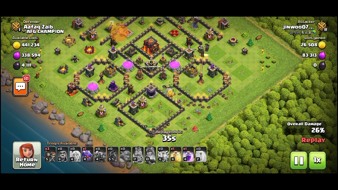 First defense of TH-10 base | New TH-10 base | Defense