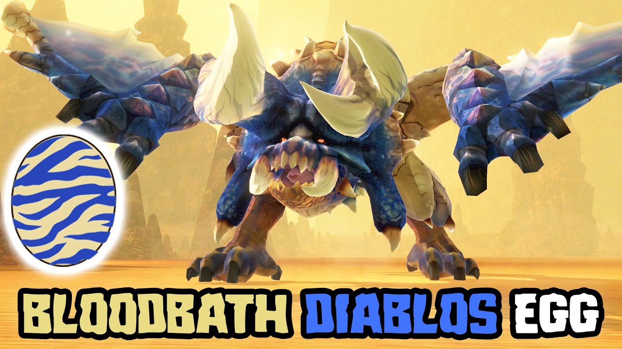 BLOODBATH DIABLOS DEVIANT MONSTER EGG IN POMORE GARDEN SUPER RARE MONSTER DEN - MONSTER HUNTER 2