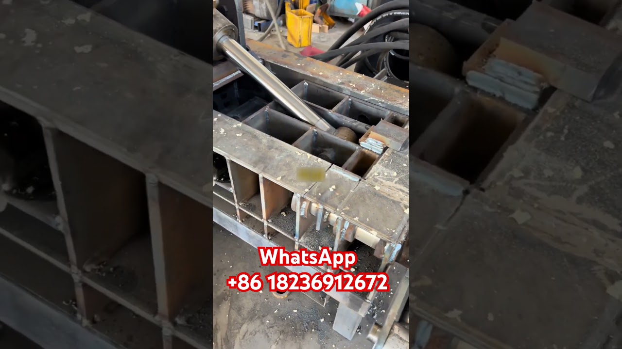 100 type metal briquette machine test site#metalcompactor #scrapmetal #scrapironlcompactor #metal