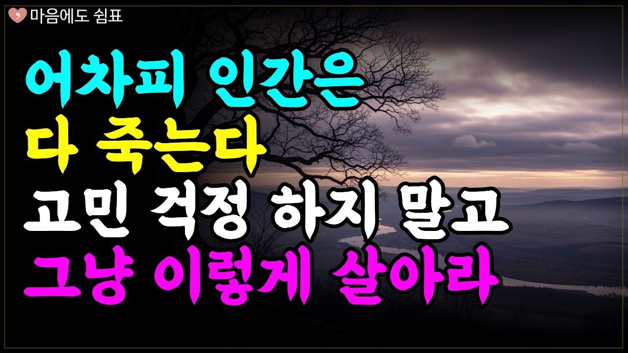 어차피 인간은 다 죽는다. 고민 근심 걱정 말고 이렇게 살아라ㅣ인생조언ㅣ삶의지혜ㅣ노후의 지혜ㅣ인간관계ㅣ오디오북
