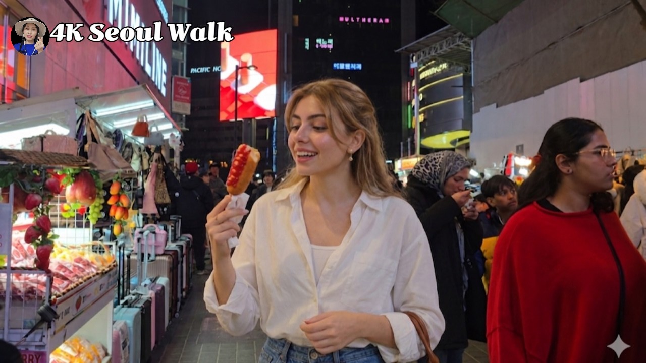 4K Walking Tour &ndash; Myeongdong Nightlife in Seoul | Even More Street Food & Crazy Crowds 🇰🇷