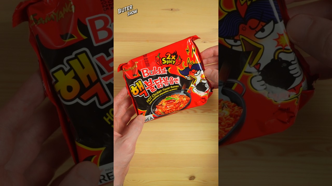 Неделю Ем Только Лапшу. День 7 Samyang Buldak x2 🍜🥵 #shorts