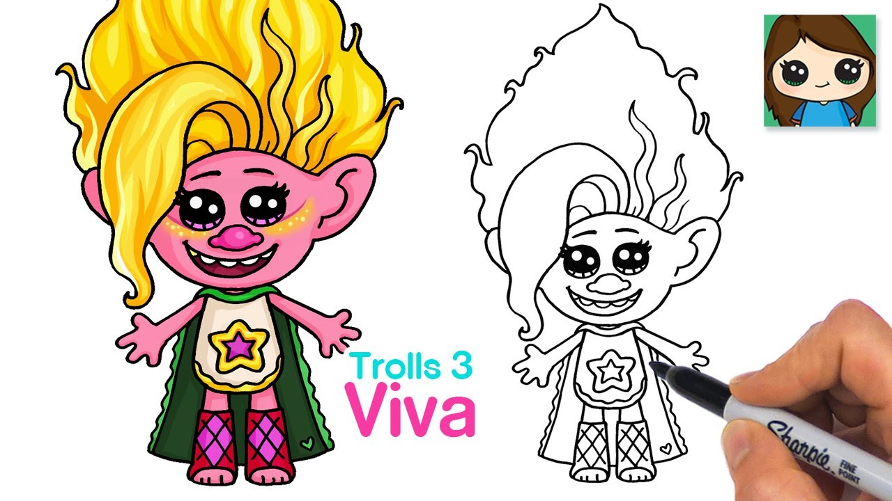 How to Draw Viva | Trolls Band Together