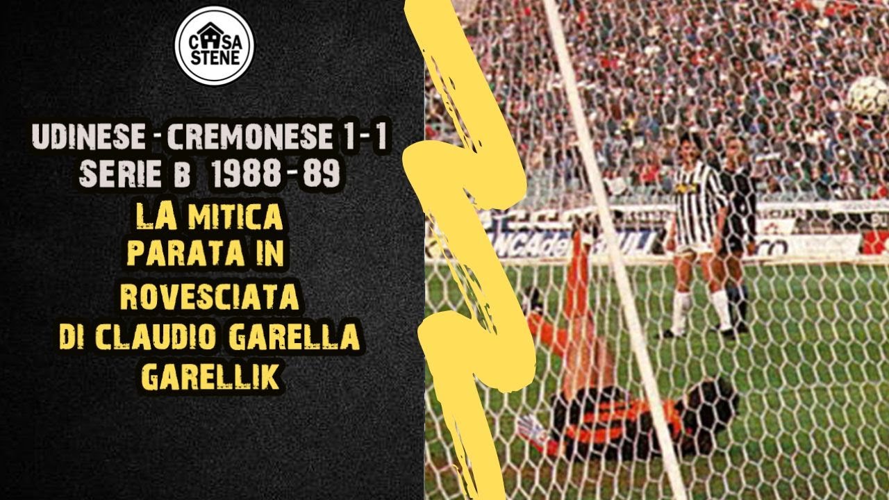 LA PARATA IN ROVESCIATA DI CLAUDIO GARELLA GARELLIK IN UDINESE-CREMONESE 1-1 SERIE B 1988-89