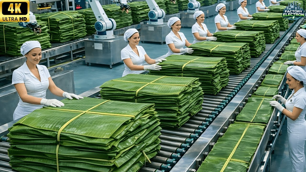 Inside a Modern Banana Leaf Factory – From Raw Leaves to Finished Products Full Process