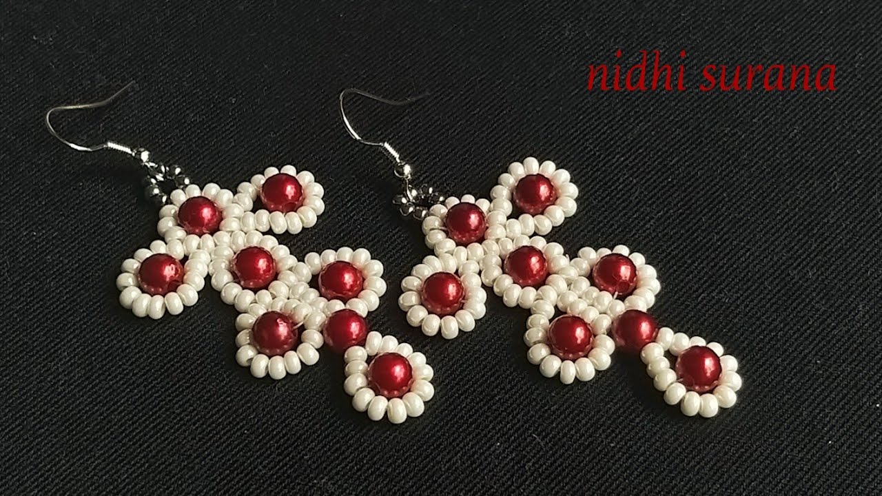 💫Beaded Petals || DIY Seed bead Earrings (0192)