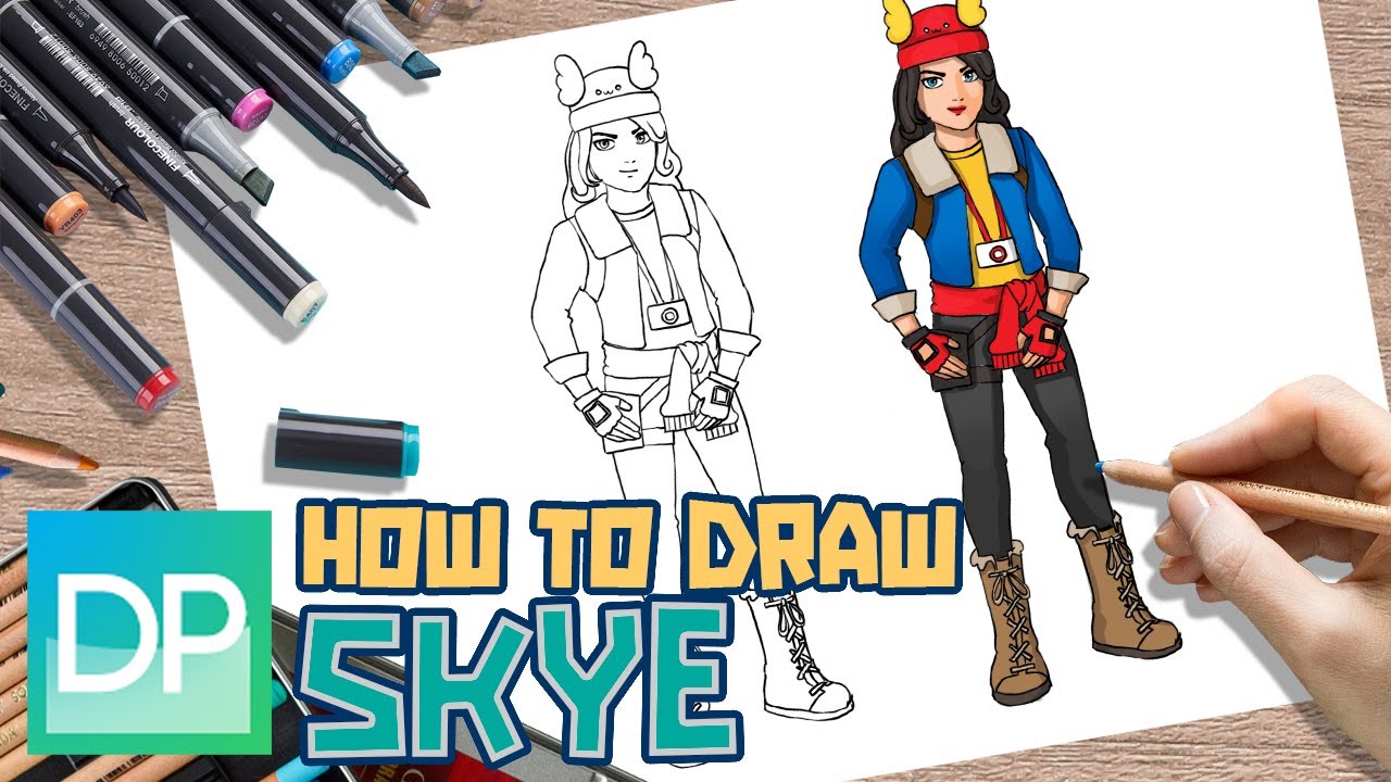 DRAWPEDIA] HOW TO DRAW SKYE from FORTNITE - STEP BY STEP DRAWING TUTORIAL