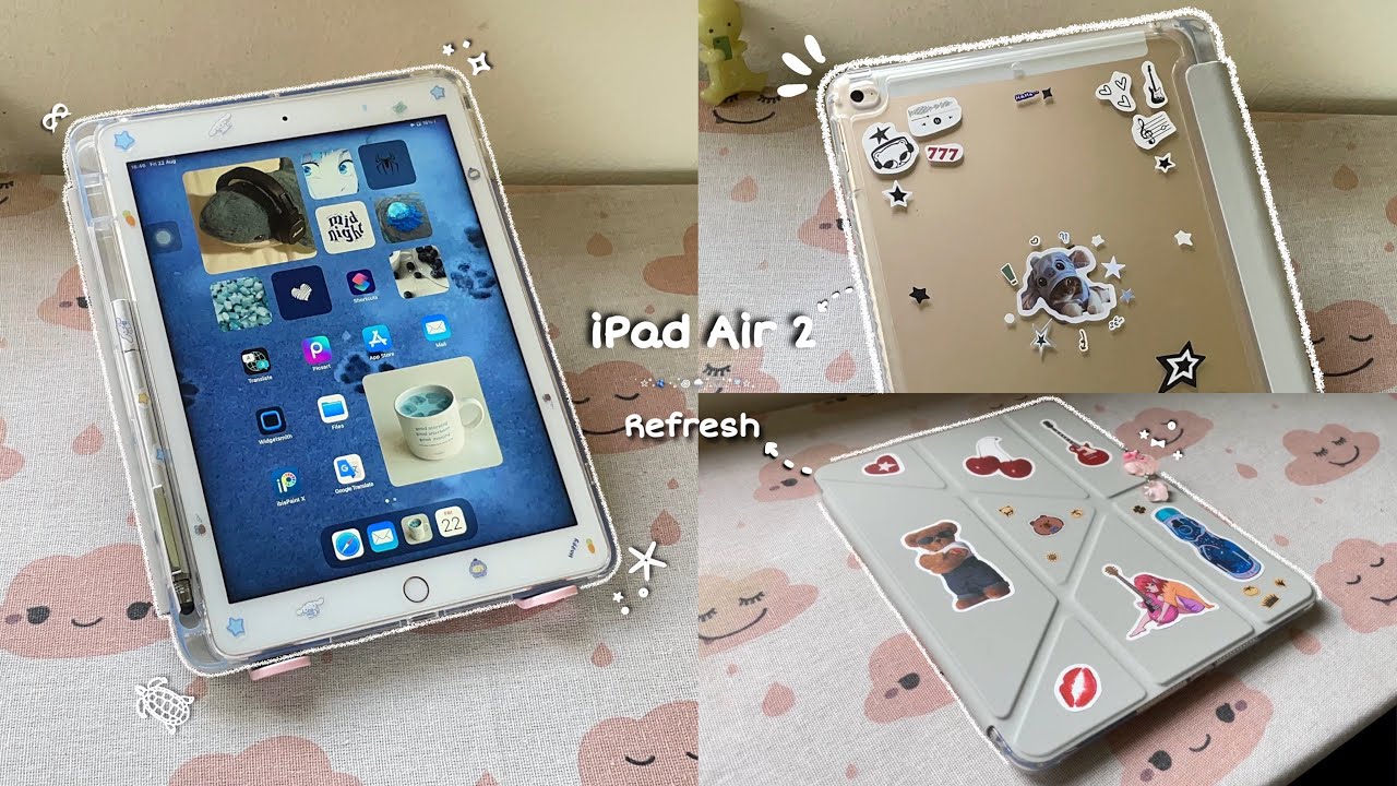 iPad Air 2 ☘ Refresh in 2025 ✦ Decorating my ipad, Aesthetics home screen (blue) customization ★