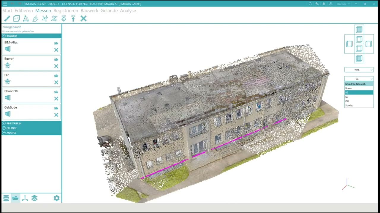 Bestandsmodellierung auf Basis von Punktwolken mit Autodesk Revit & dem rmDATA 3DWorx Revit-Plugin