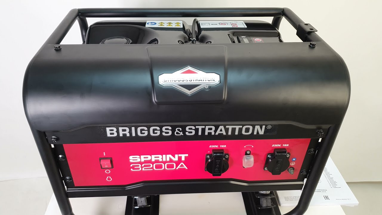 ГЕНЕРАТОР БЕНЗИНОВЫЙ BRIGGS & STRATTON SPRINT 3200A - стильный фирменный  генератор на 2.5 кВТ