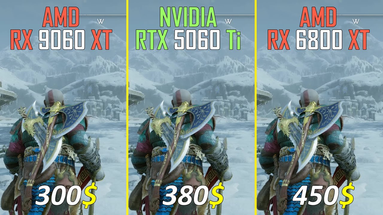 RX 9060 XT vs RTX 5060 Ti vs RX 6800 XT Test at 1080P and 1440P