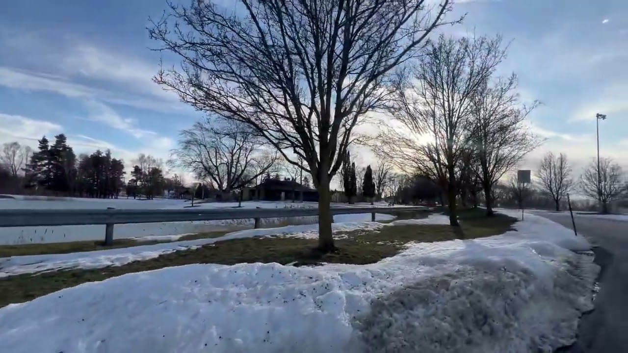 Winter Is Melting Away | Snowy Park Slowly Turning into Spring