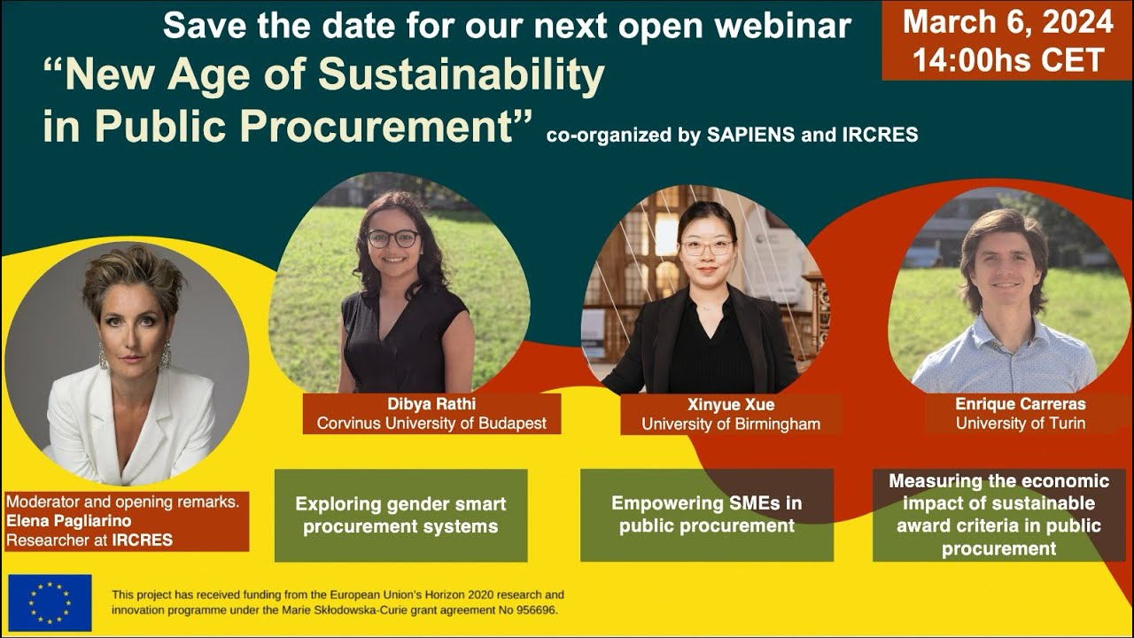 SAPIENS Scientific Webinar Series: New Age of Sustainability in Public Procurement