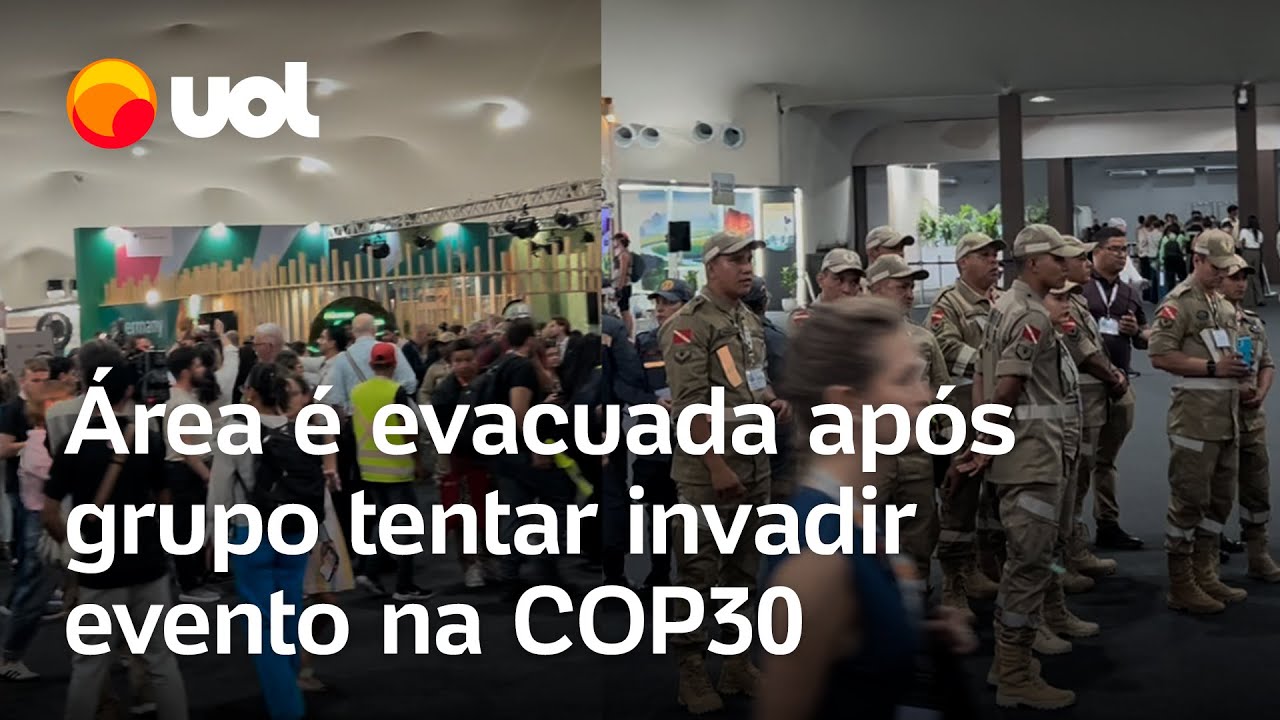 COP30: &aacute;rea &eacute; evacuada ap&oacute;s grupo tentar invadir evento e deixar seguran&ccedil;a ferido
