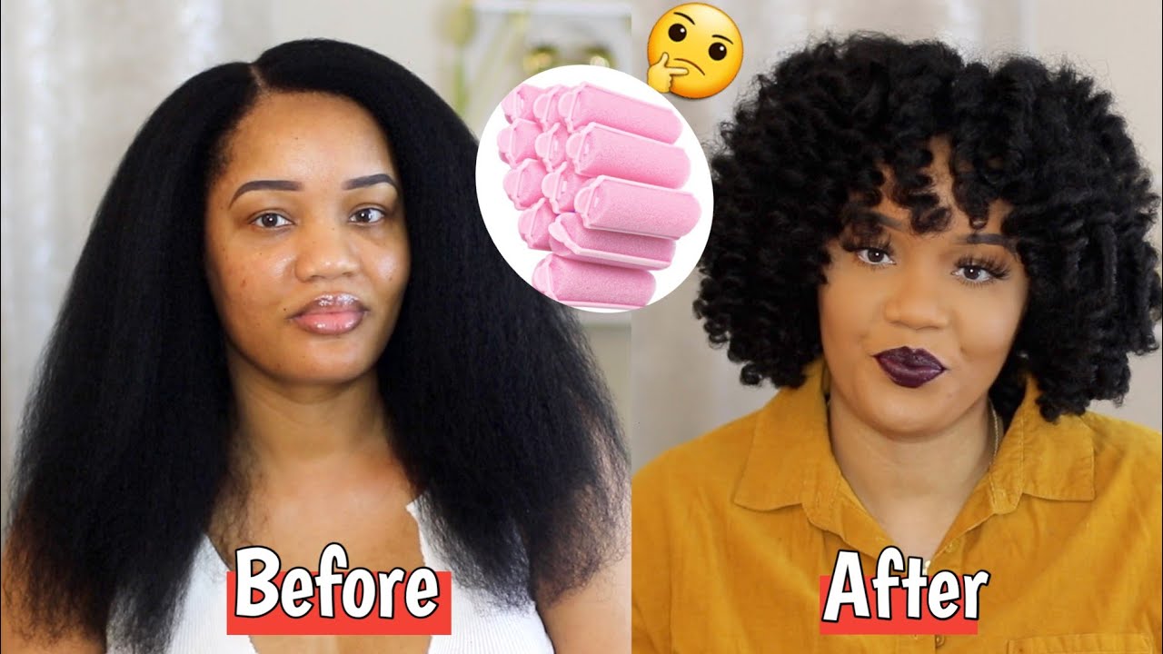 SPONGE ROLLERS ON BLOW DRIED NATURAL HAIR