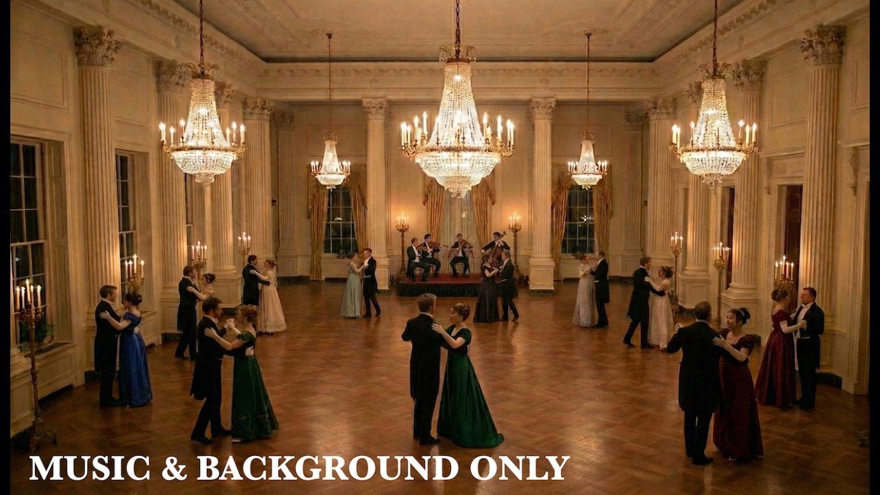 Royal Banquet Hall Ambience 🎻 Bridgerton Vibe Classical Waltz & Crowd Chatter | 2 Hours Focus