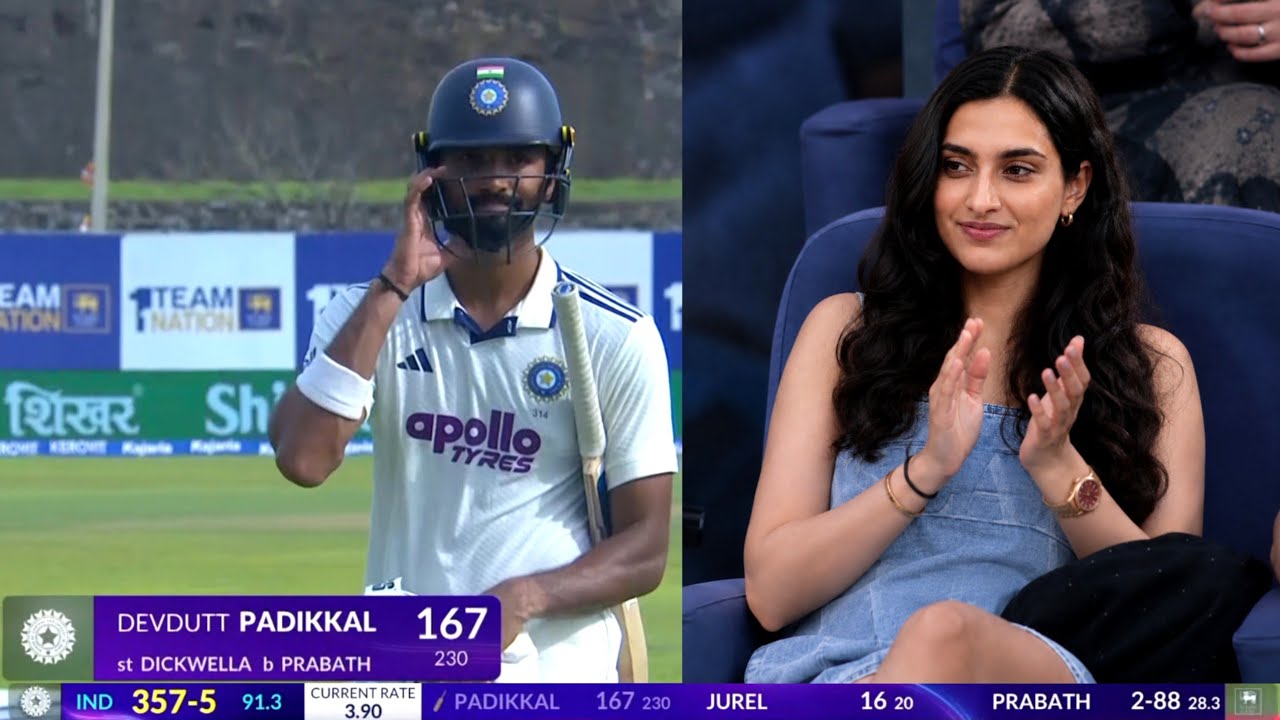 Devdutt Padikkal&rsquo;s girlfriend&rsquo;s amazing reaction to his 167-run innings vs Sl in his comeback match.
