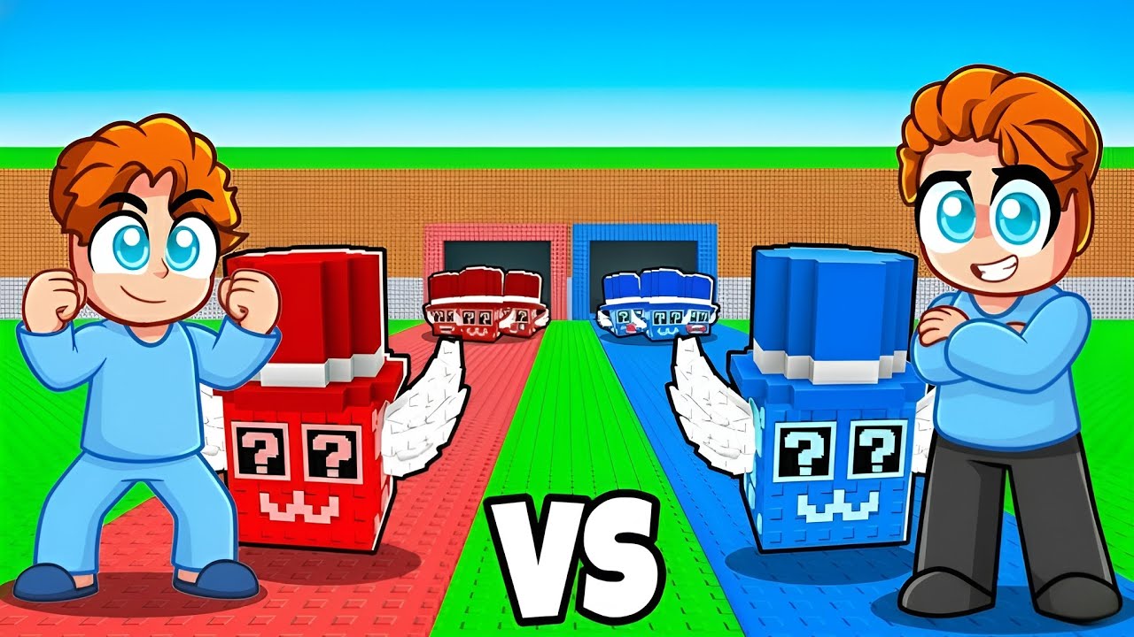 BLÅ VS RÖD Lucky Block Race I Steal A Brainrot!